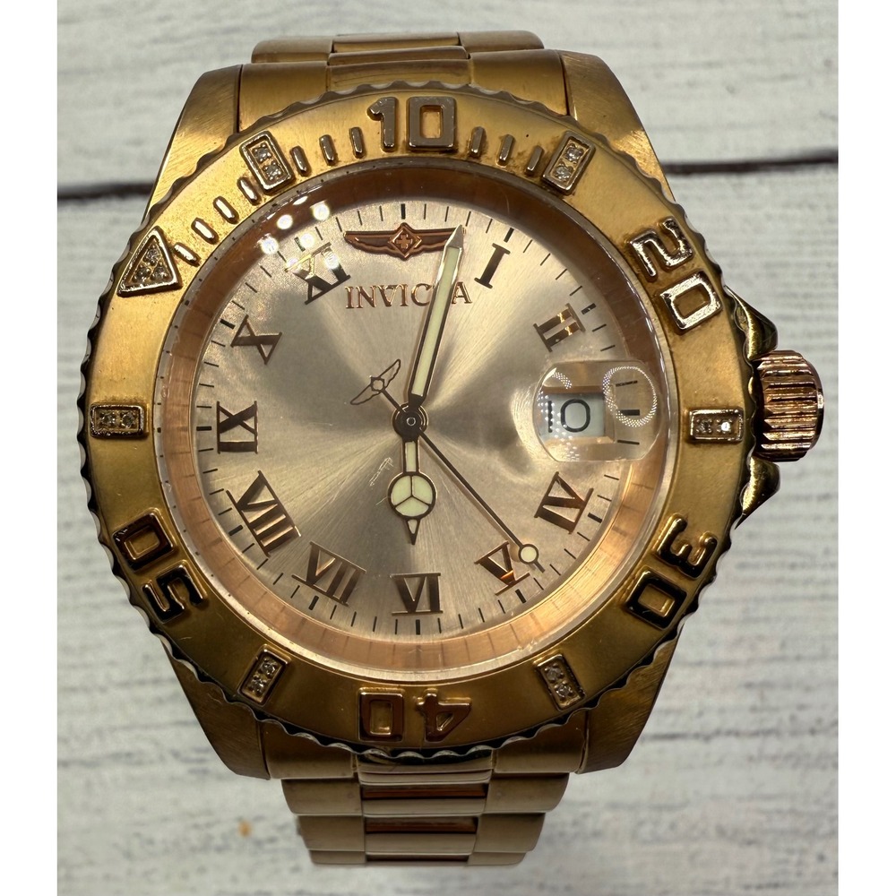 Invicta Pro Diver Gold Tone Women's Watch with Diamonds Stainless Steel